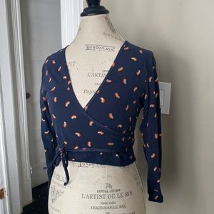 American Apparel - rainbow ballet wrap top - M